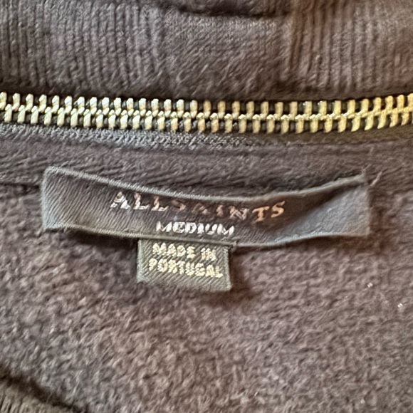 AllSaints size M Dahlia Drape Black Open Front Cardigan - Picture 6 of 10